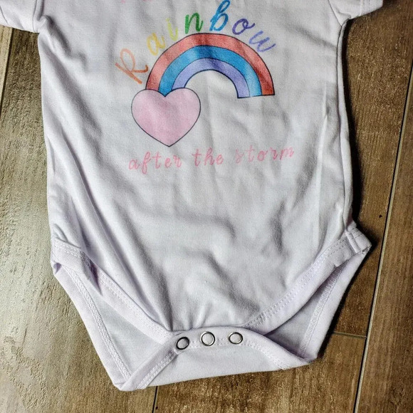 Cricut Handmade "I am the Rainbow after the storm" White Graphic Bodysuit 0-3M - Picture 8 of 8